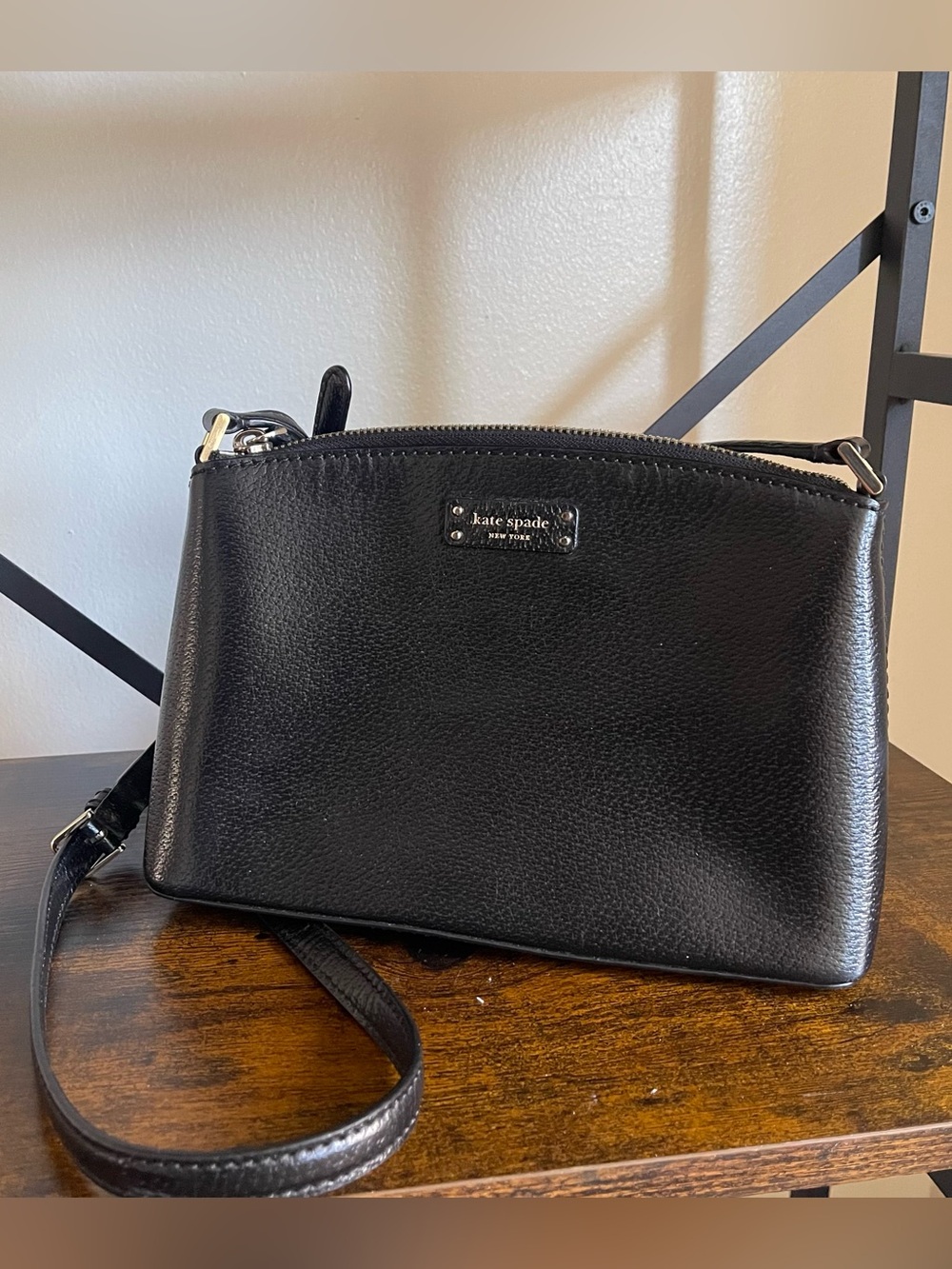kate spade Black Pebbled Leather Crossbody Bag